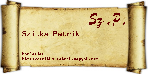Szitka Patrik névjegykártya